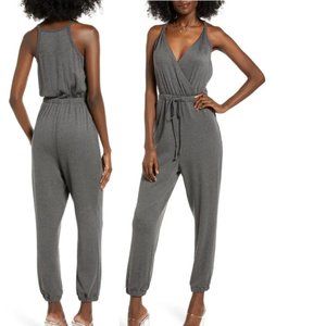 NWOT Surplice Sleeveless Deep V Jumpsuit in Grey by All in Favor Nordstrom